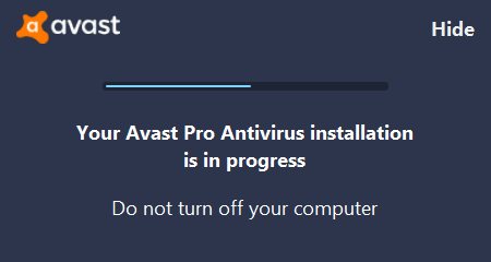 Proses instalasi Avast Antivirus