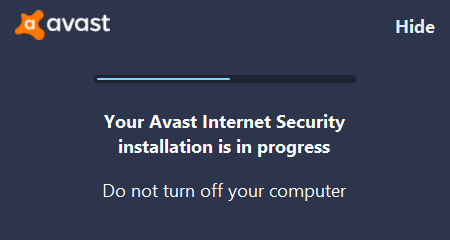 Proses instalasi Avast Internet Security