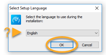 Dialog pilihan bahasa untuk instal AVG PCTuneup