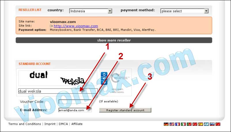 Gambar Form isian pendaftaran Netload.in