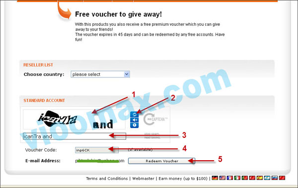 Gambar menginput Kode Voucher Netload Premium