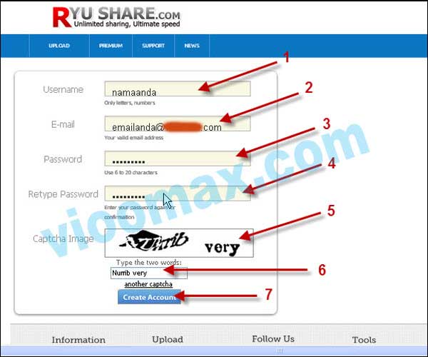 Gambar Form Pendaftaran RyuShare